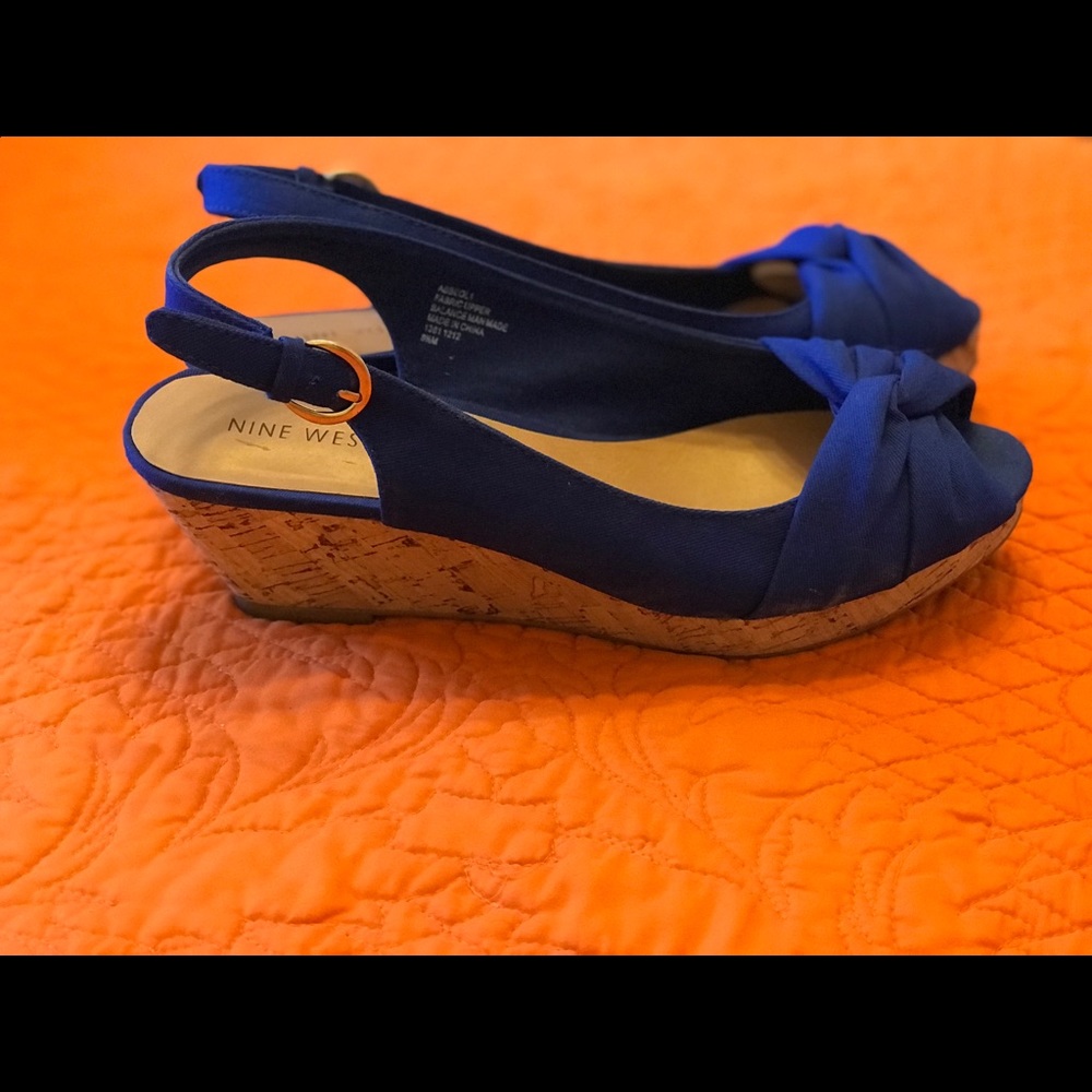 Royal Blue Nine West Wedges